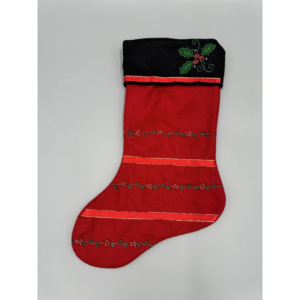 Simply Felt DEMDACO Beautiful‎ Christmas Stocking Woodsong Designs 2004